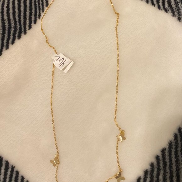 Butterfly choker necklace.  Gold plated costume jewelry.  Brand new w tag.  $10 - Picture 2 of 2